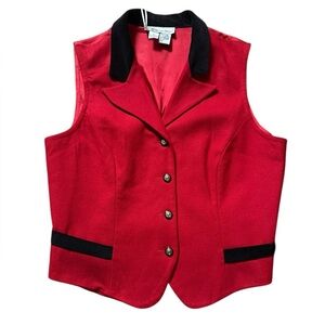 Vintage 100% wool red vest, 12